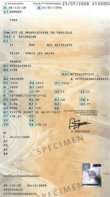 comment lire mon certificat d'immatriculation