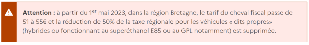 modifications tarif cheval fiscal démarche carte grise en ligne bretagne supression remise véhicule propre