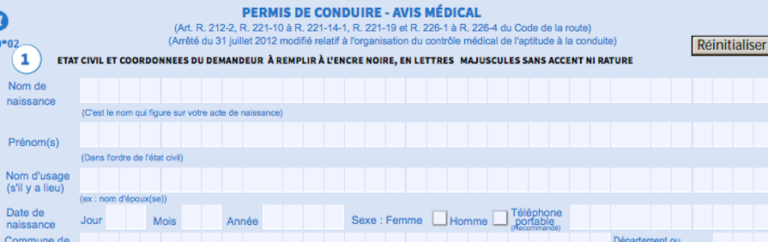 Visite médicale permis de conduire